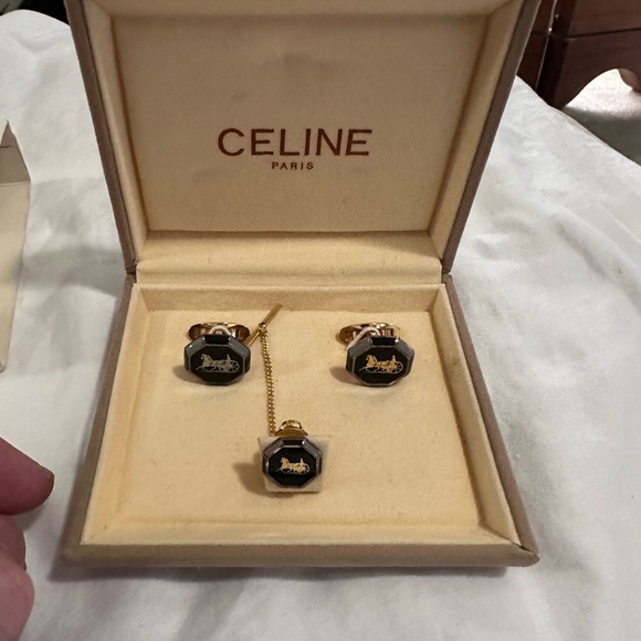 Vintage Celine Cuff Links and tie clip - Picture 2 of 3